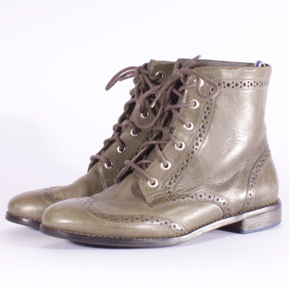 SPERRY TOP SIDER Olive Green Ankle Oxford Boots